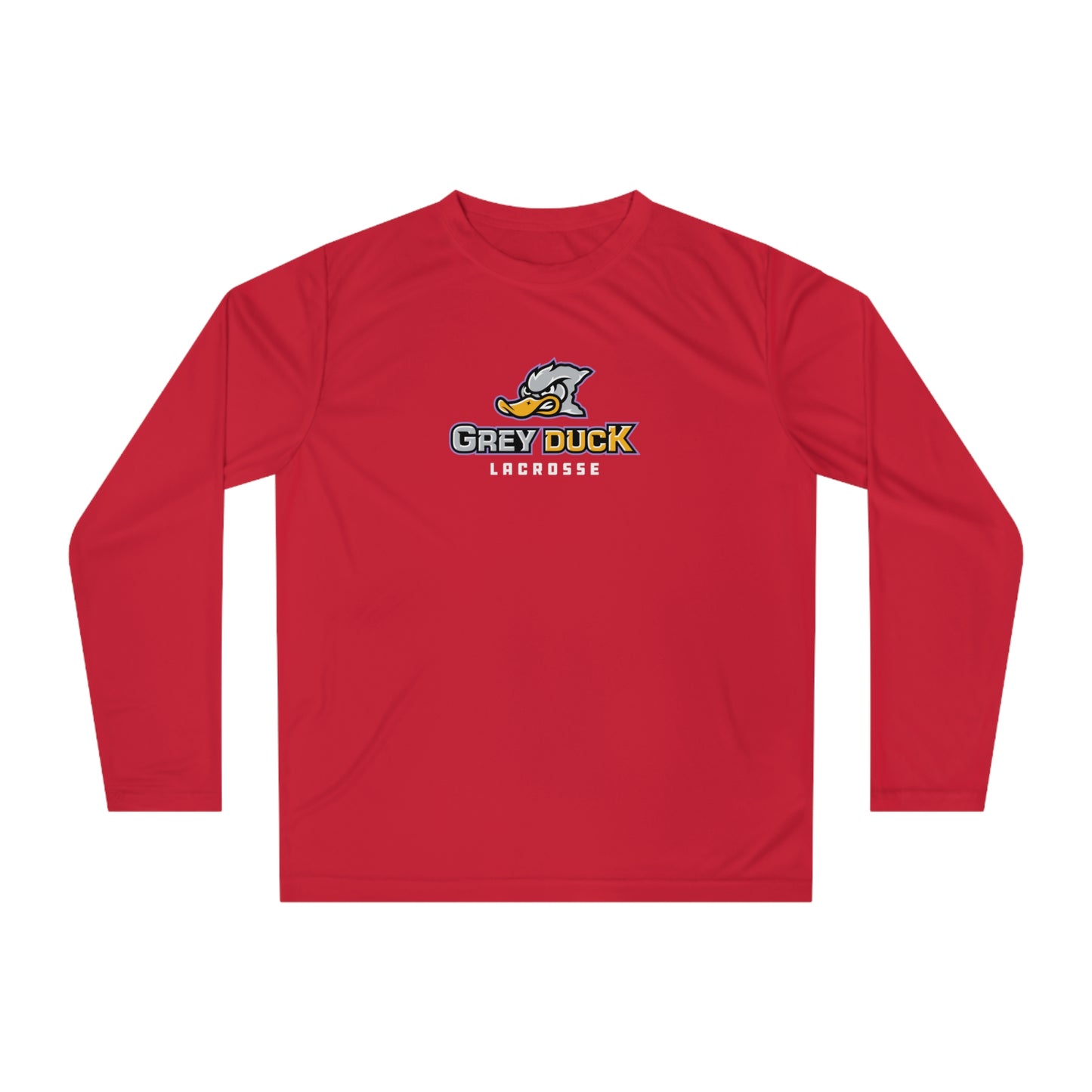 Adult Grey Duck Lacrosse Team 365 Performance Long Sleeve Shirt