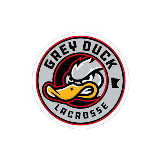 Grey Duck Lacrosse Transparent Die-Cut Outdoor Sticker