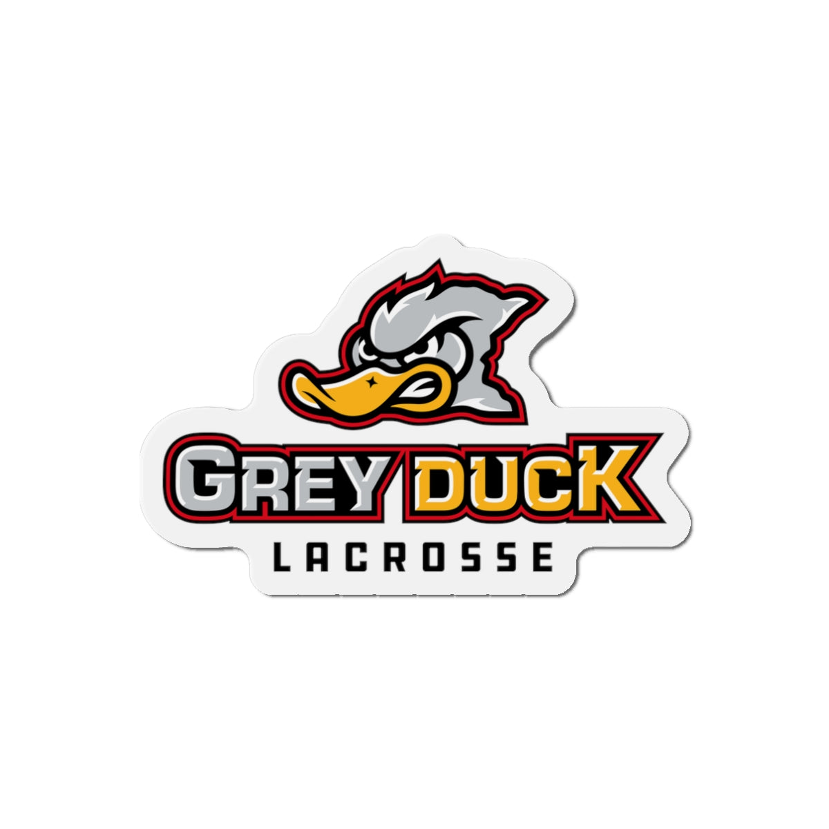 Grey Duck Lacrosse Die-Cut Magnet