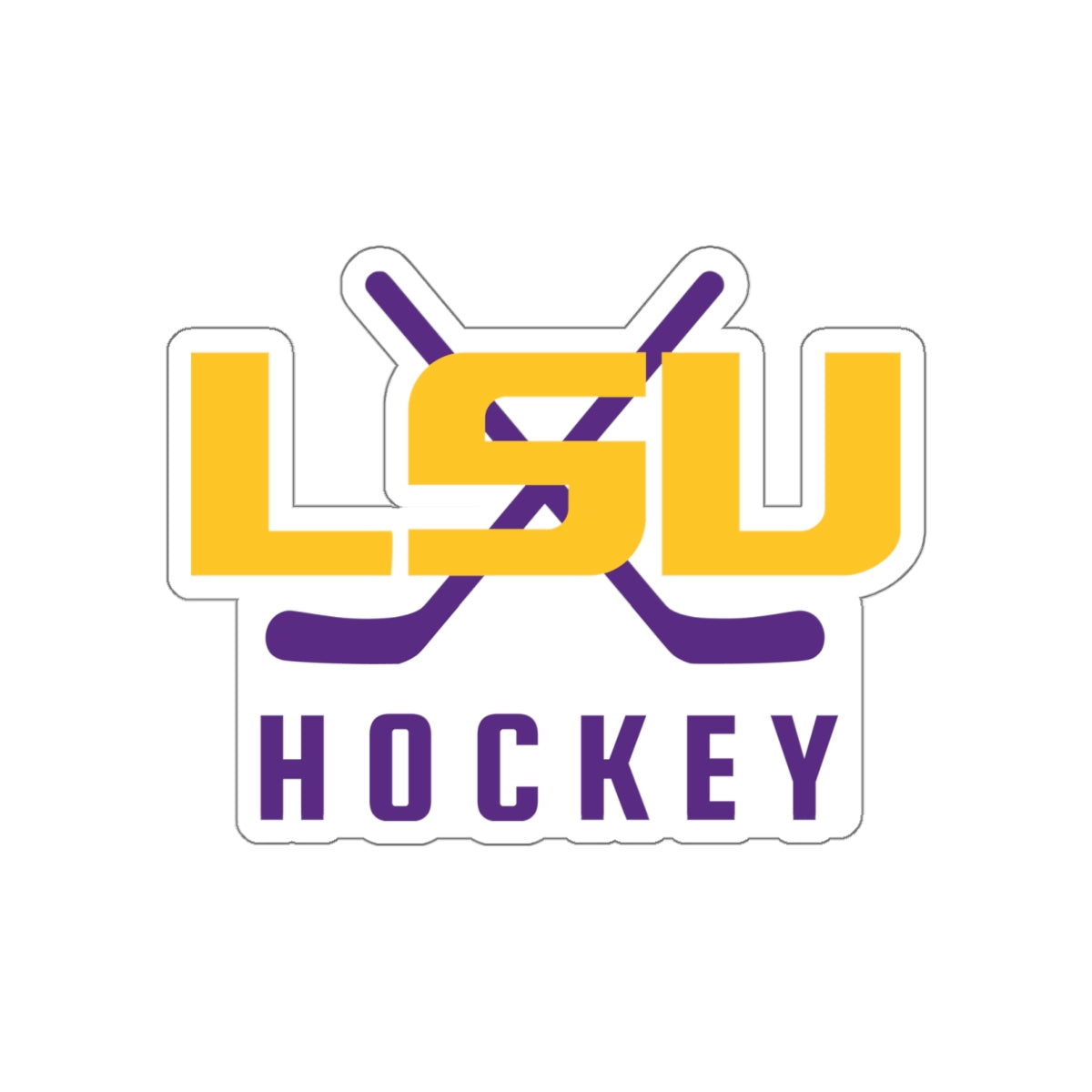 LSU Ice Hockey Die-Cut Sticker