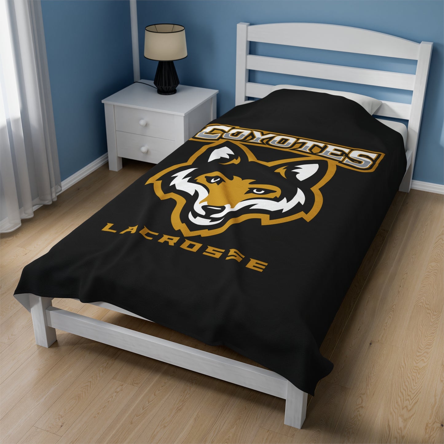 Coyotes Lacrosse Velveteen Plush Blanket (60" x 80")