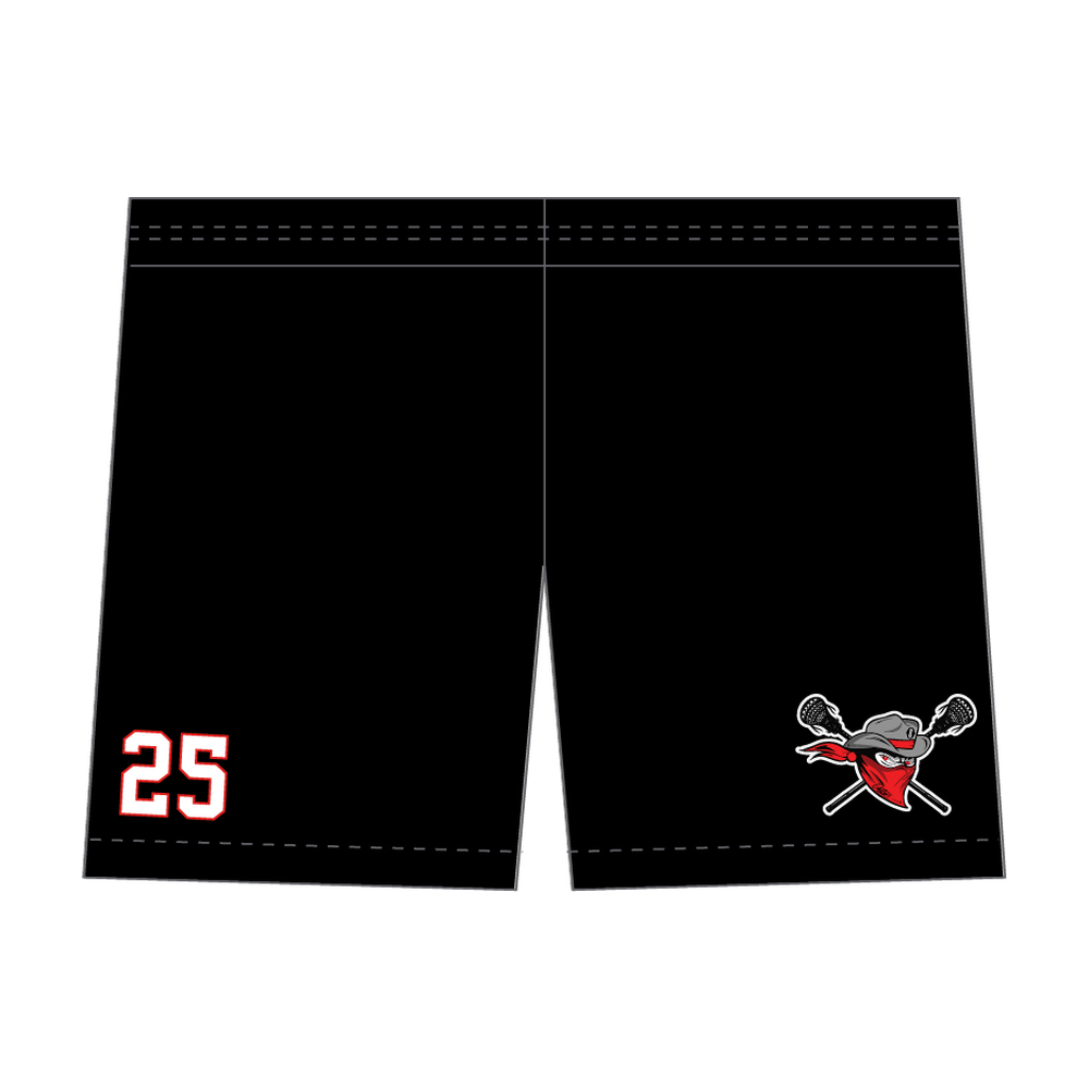 Girls South Bay Outlaws Lacrosse Game Shorts — front