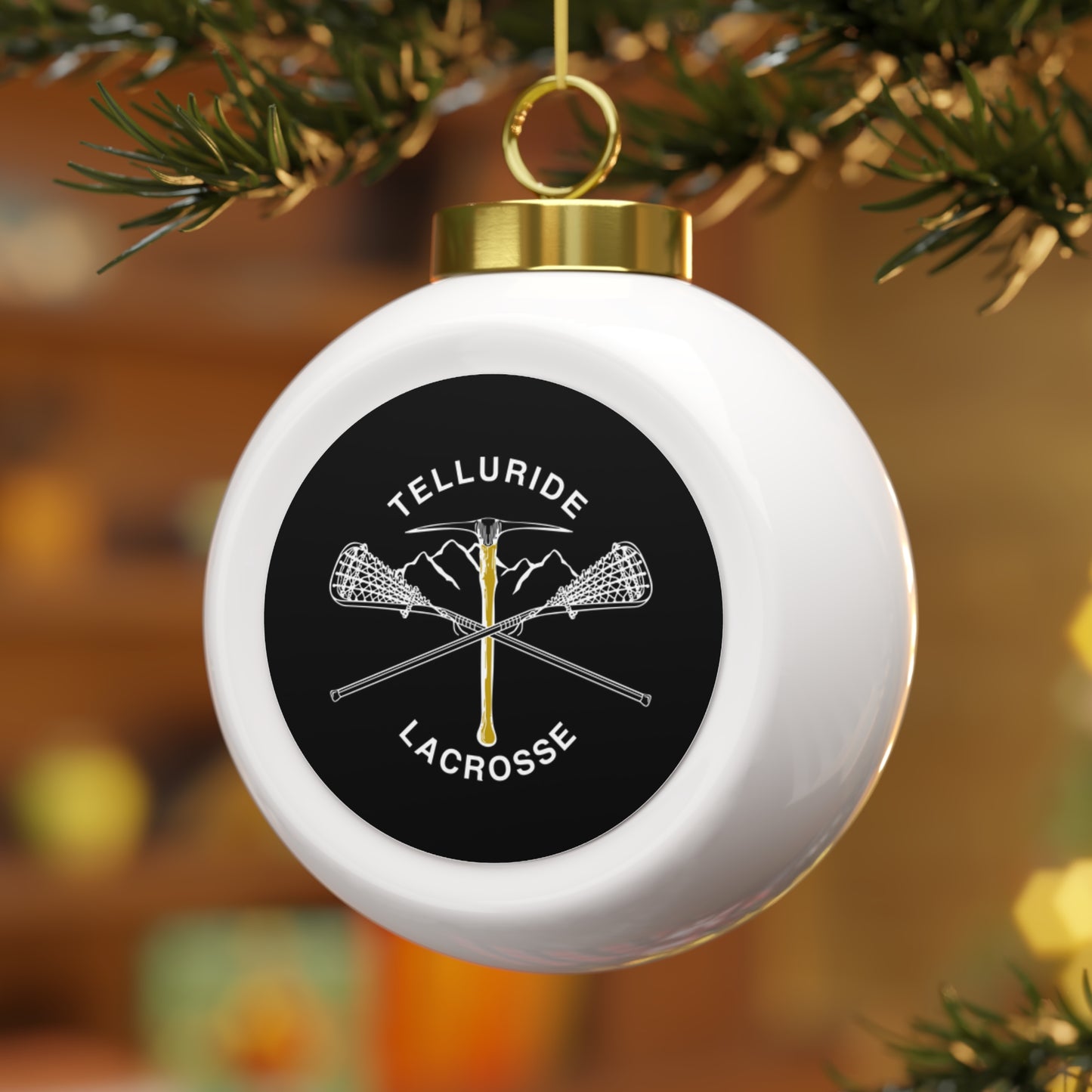 Telluride Lacrosse Christmas Ball Ornament
