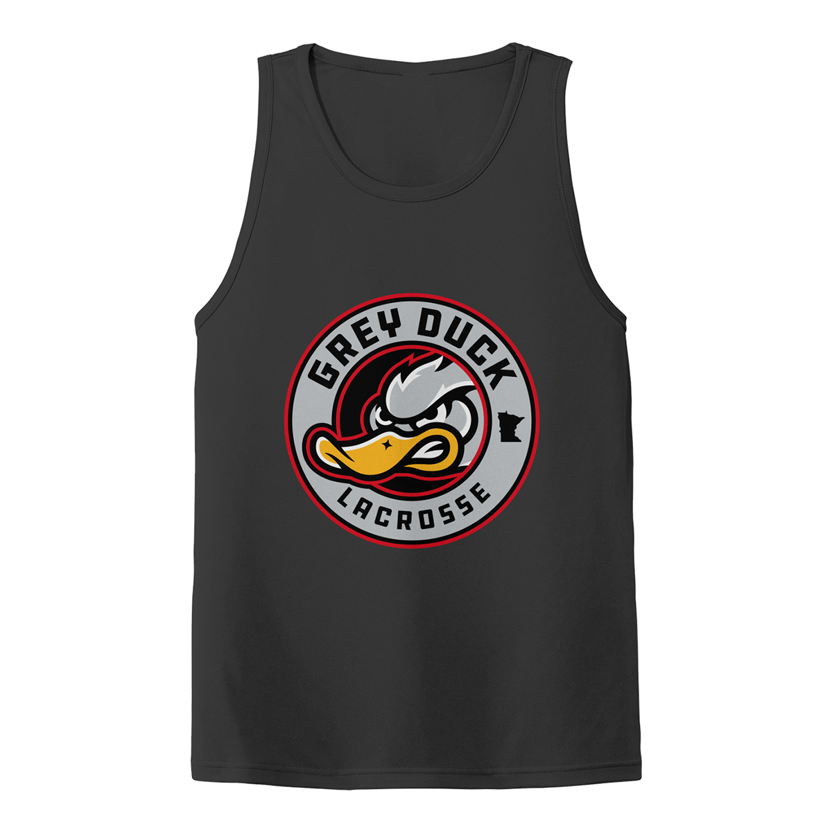 Adult Grey Duck Lacrosse Sport-Tek PosiCharge Competitor Tank