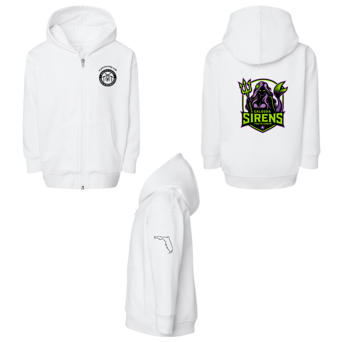 Toddler Caloosa Sirens Rabbit Skins Full-Zip Fleece Hoodie