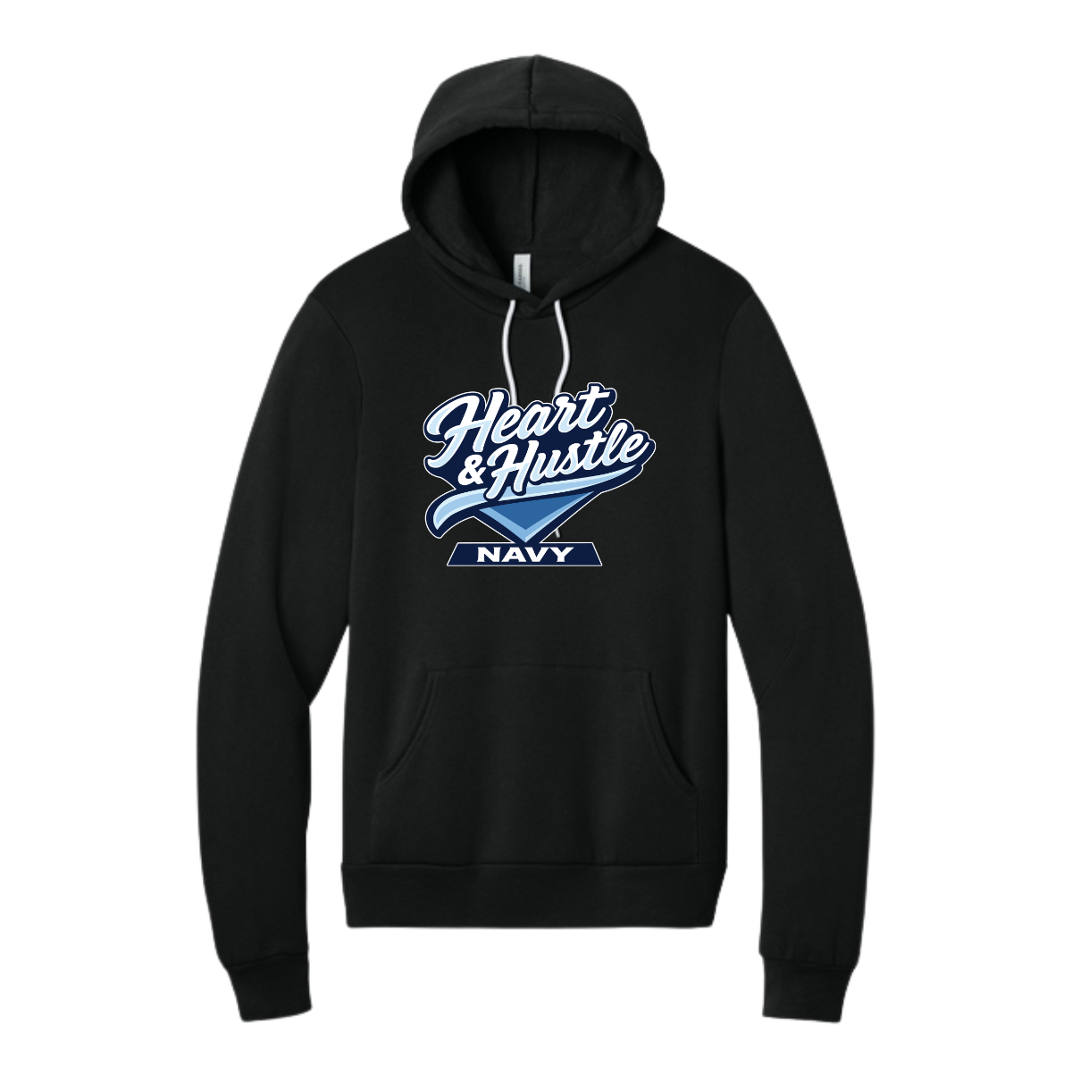 Adult Heart and Hustle Baseball Bella + Canvas Sponge Fleece Hoodie