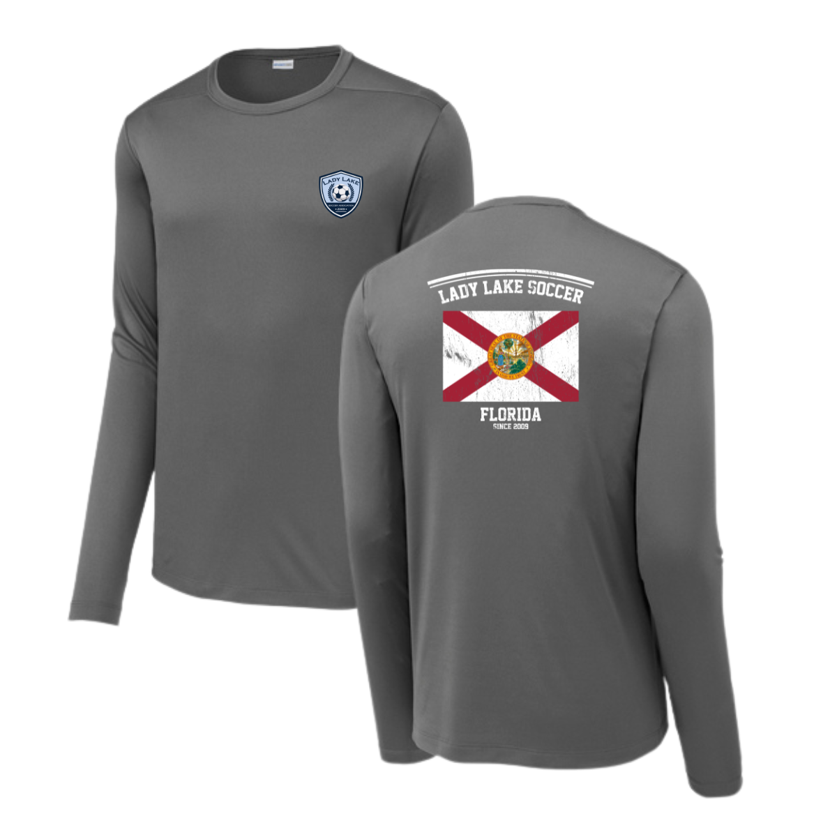 Adult Lady Lake Soccer Association Sport-Tek Posi UV Pro LS Tee