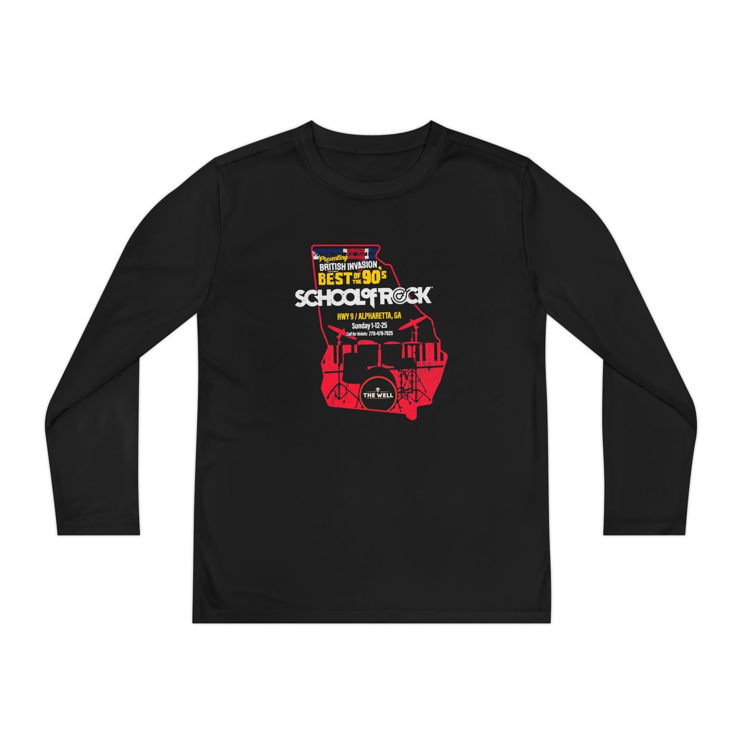 Youth School of Rock Sport-Tek Performance Long Sleeve Shirt