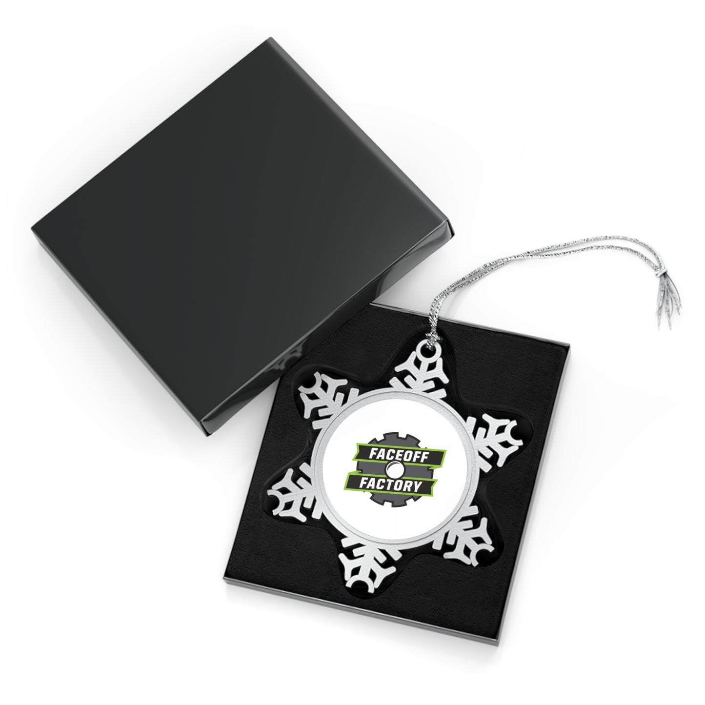 Faceoff Factory Pewter Snowflake Ornament