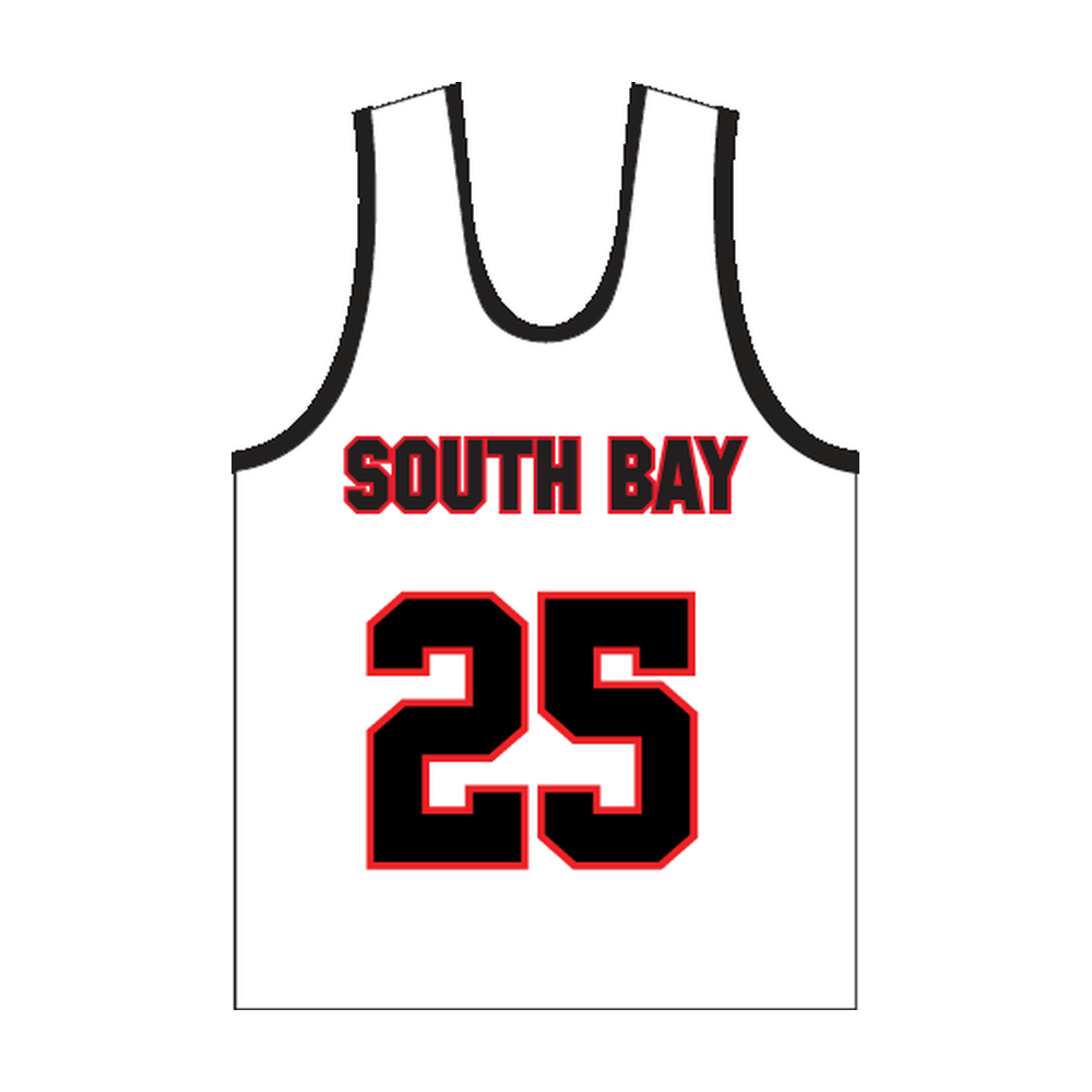 Boys South Bay Outlaws Reversible Pinnie — 7th/8th — white front