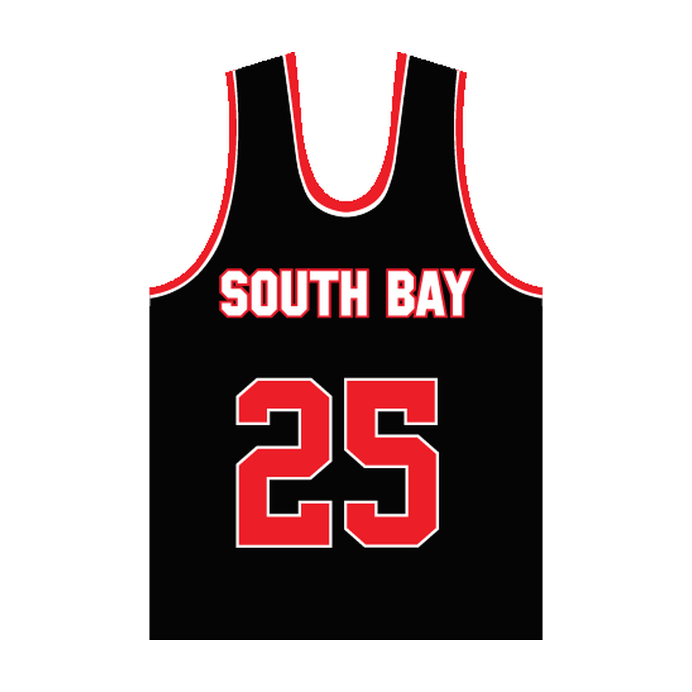 Boys South Bay Outlaws Reversible Pinnie — K-2 — black front