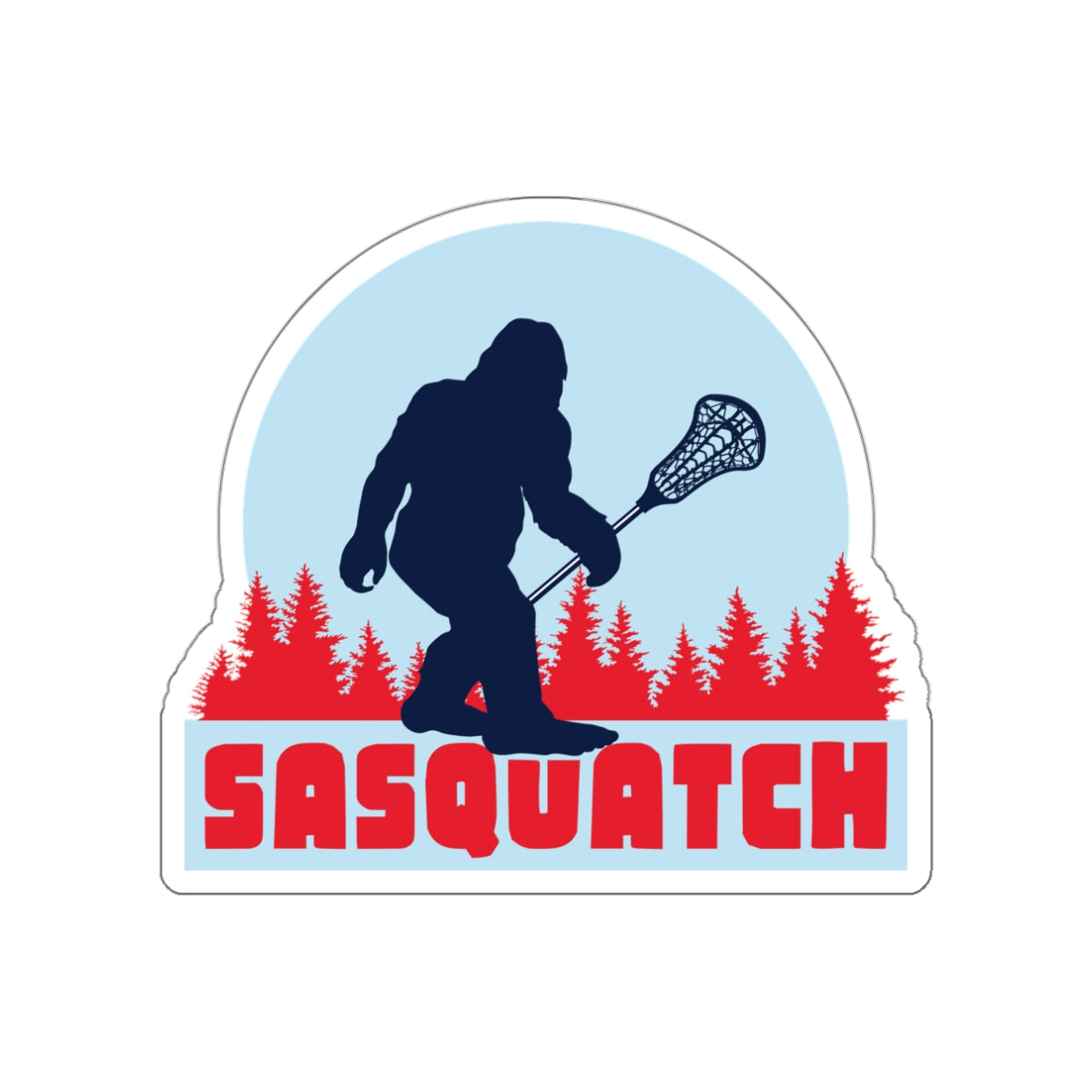Sasquatch Lacrosse Die Cut Sticker