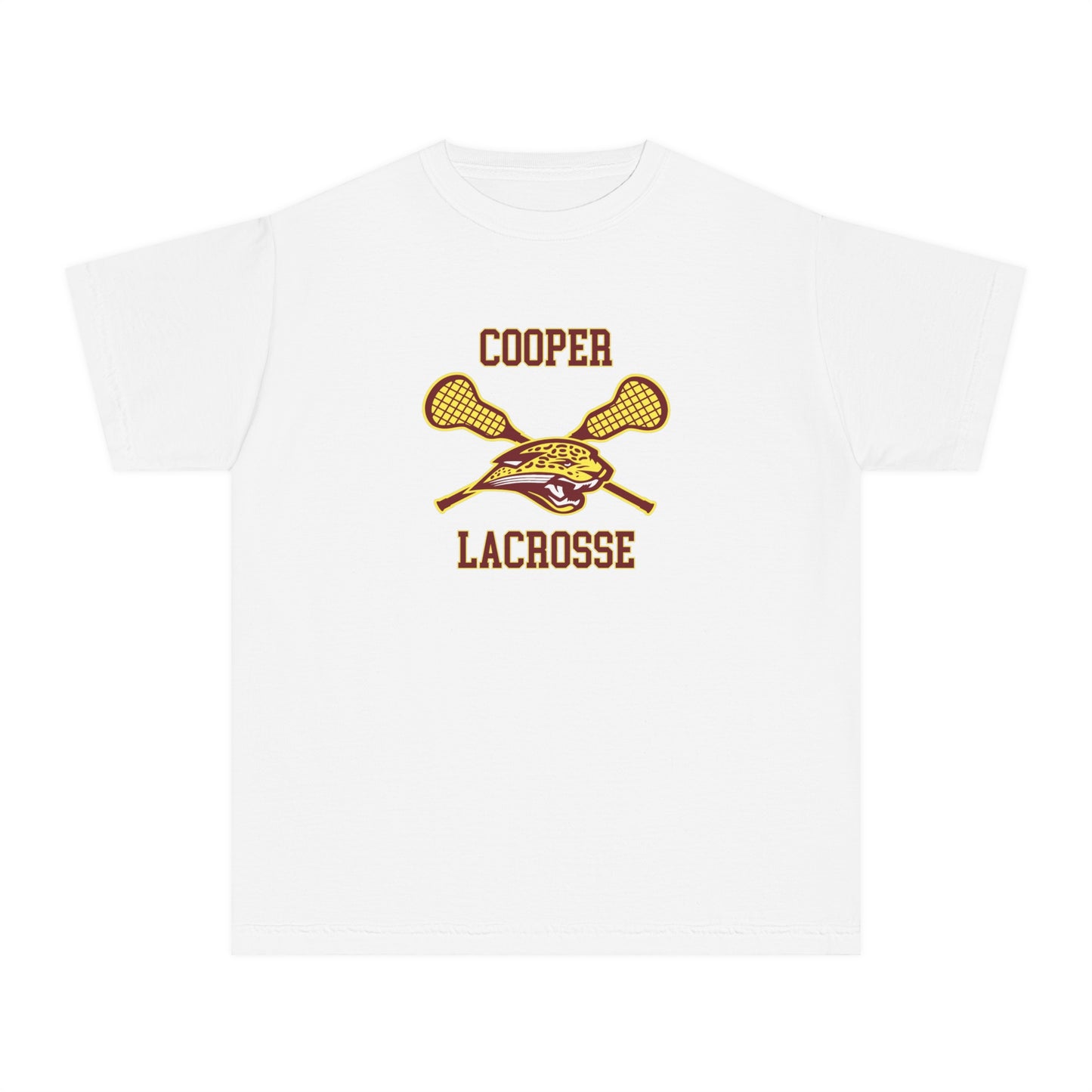 Youth Cooper High School Lacrosse Comfort Colors Garment-Dyed T-Shirt