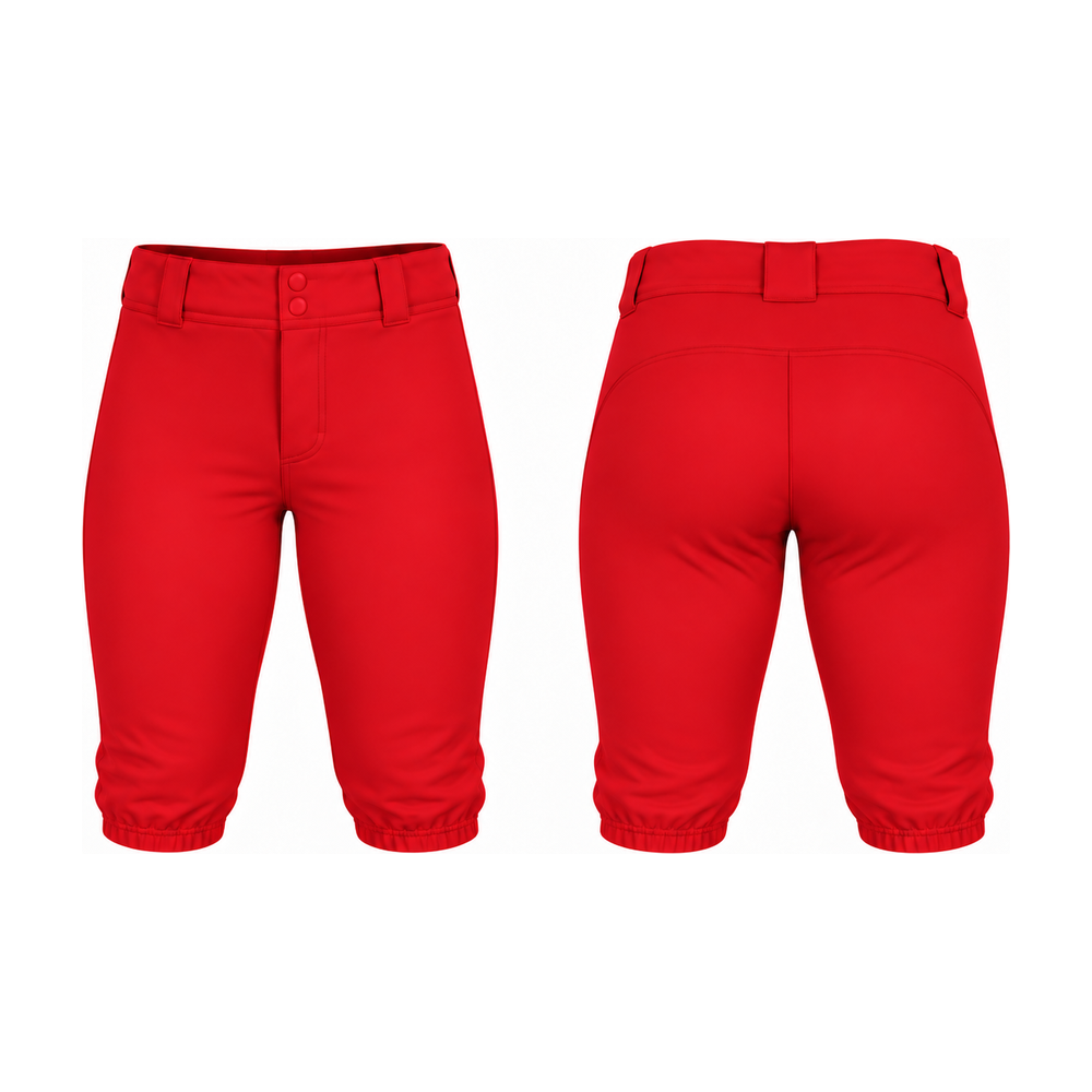 Secondslide Knicker Softball Pant - Red — front and back