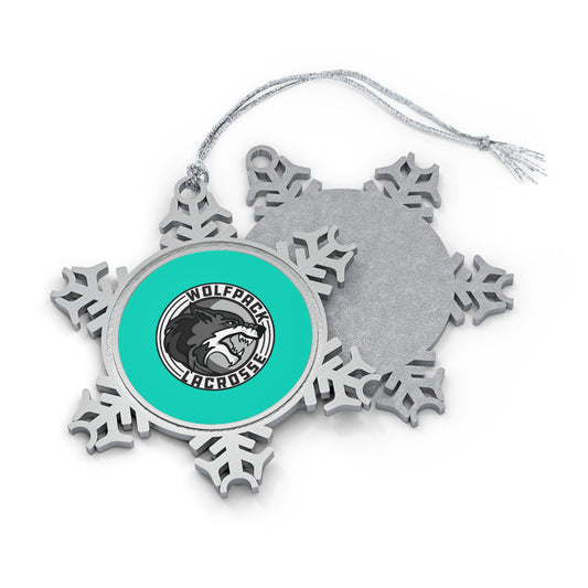Wolfpack Lacrosse Pewter Snowflake Ornament