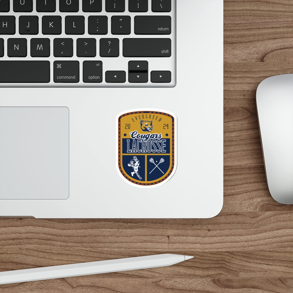 Evergreen Cougars Lacrosse Die-Cut Stickers