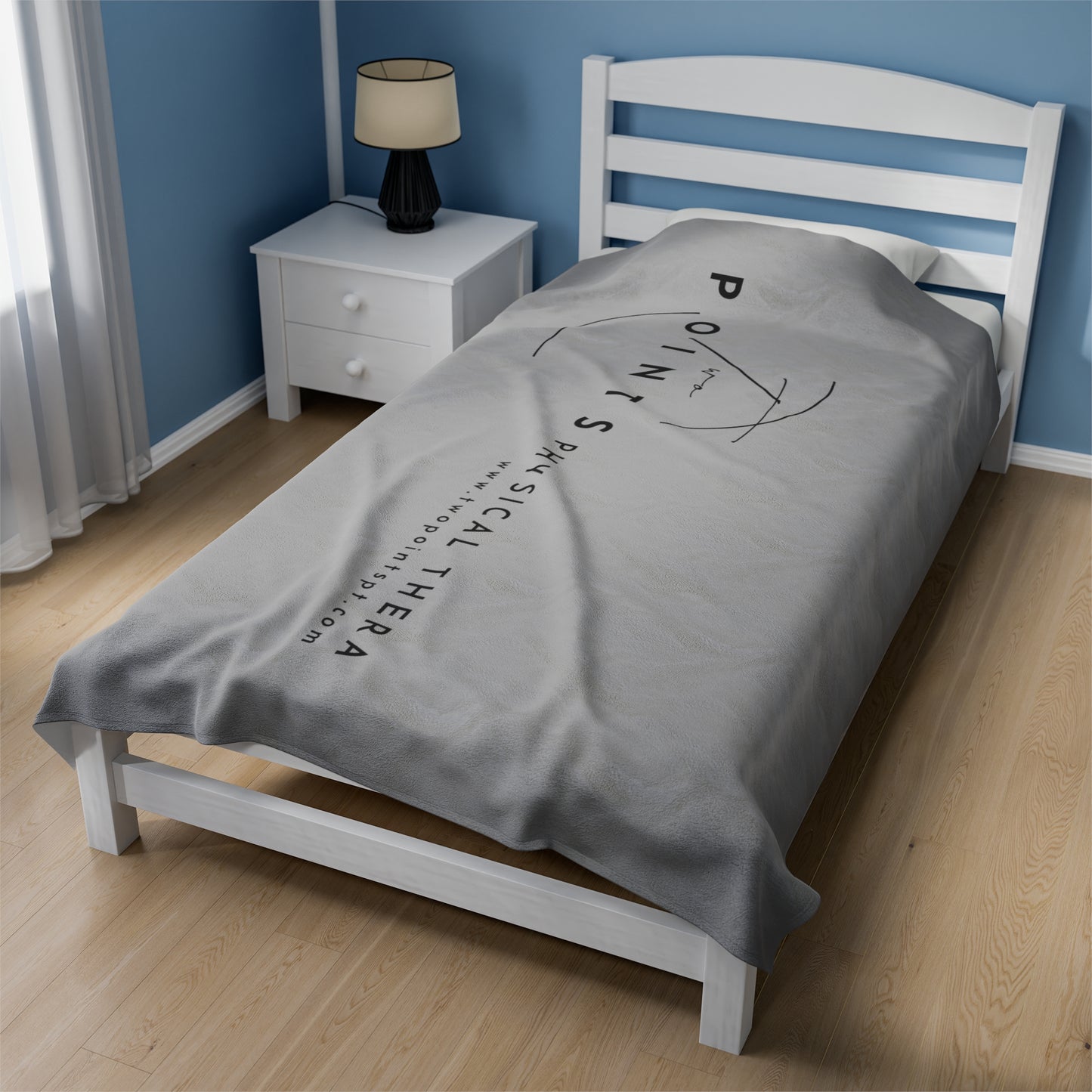 Two Points Physical Therapy Velveteen Plush Blanket