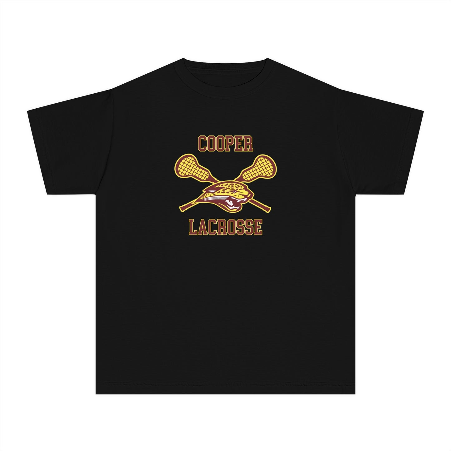 Youth Cooper High School Lacrosse Comfort Colors Garment-Dyed T-Shirt