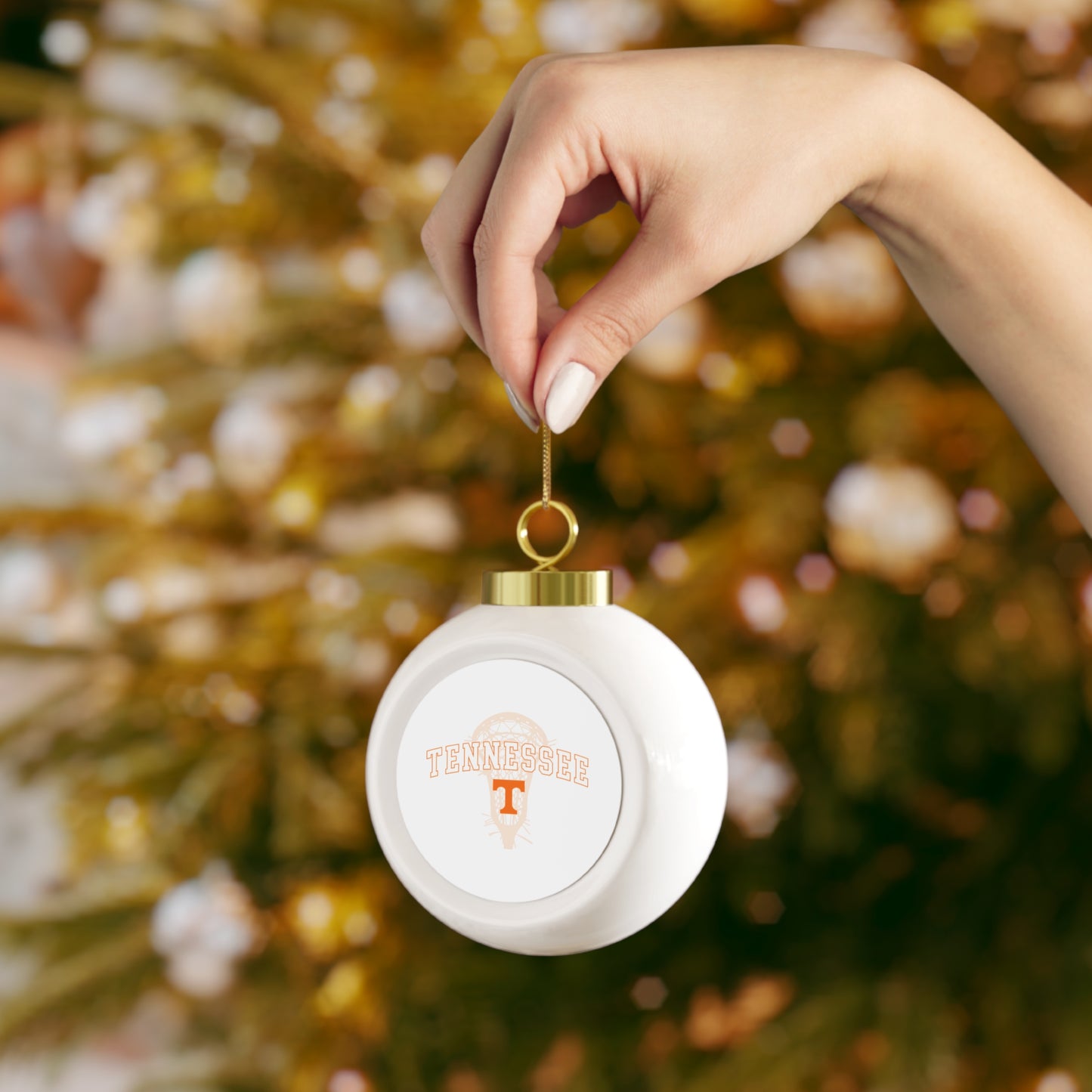 Tennessee Lacrosse Christmas Ball Ornament
