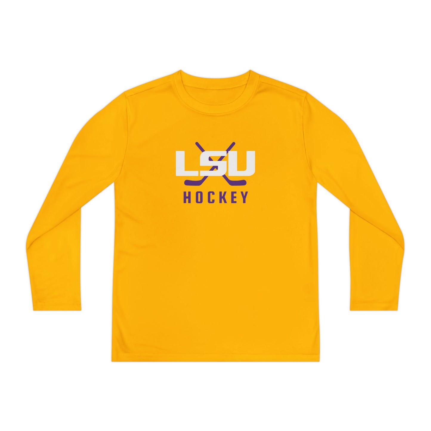 Youth LSU Ice Hockey Performance Long Sleeve Shirt