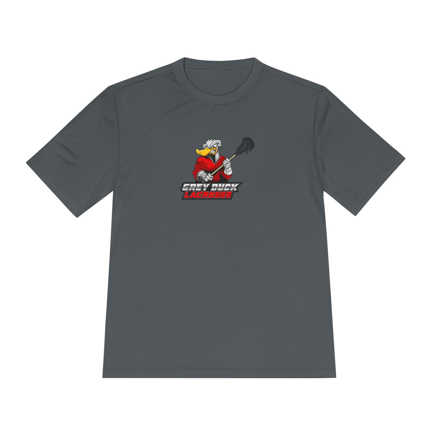 Adult Grey Duck Lacrosse Sport-Tek T-Shirt