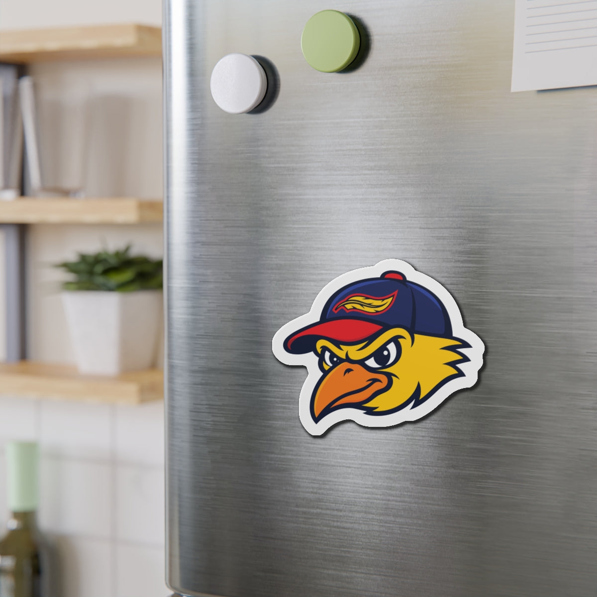 Mudhens Baseball Die-Cut Magnet