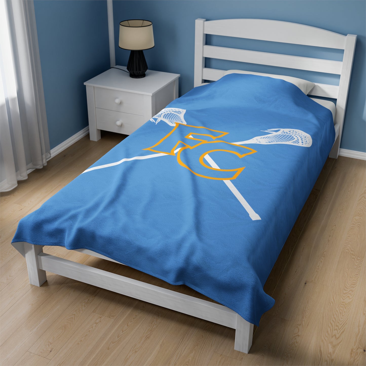 First Colonial Lacrosse Velveteen Plush Blanket (60"x80")