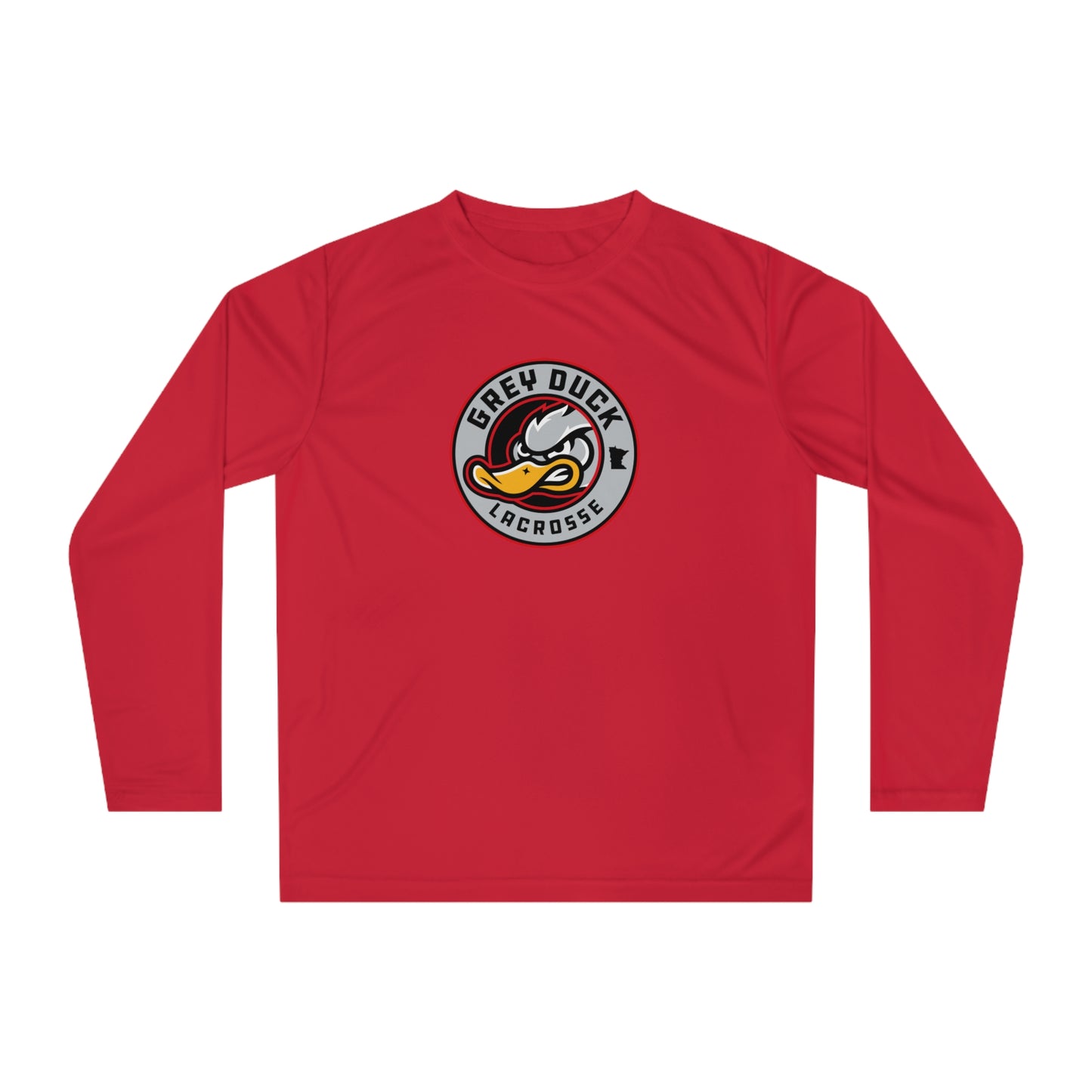 Adult Grey Duck Lacrosse Team 365 Performance Long Sleeve Shirt