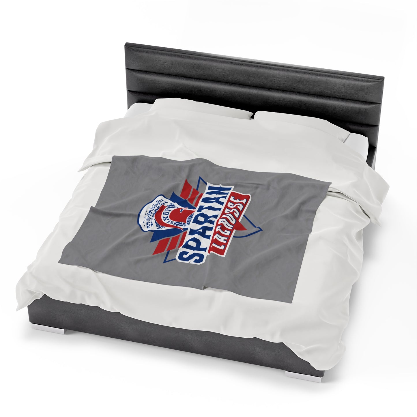 Bixby Spartan Lacrosse Velveteen Plush Blanket