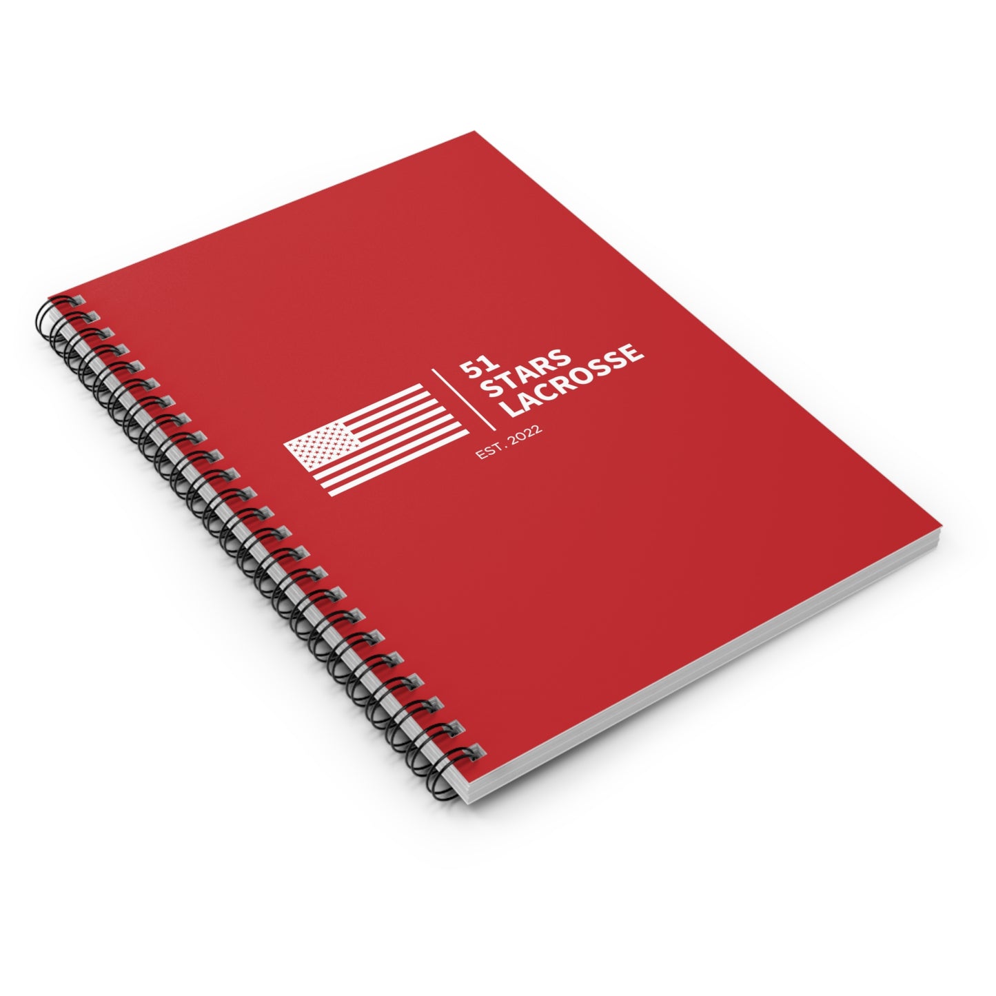 51 Stars Lacrosse Spiral Notebook - Ruled Line