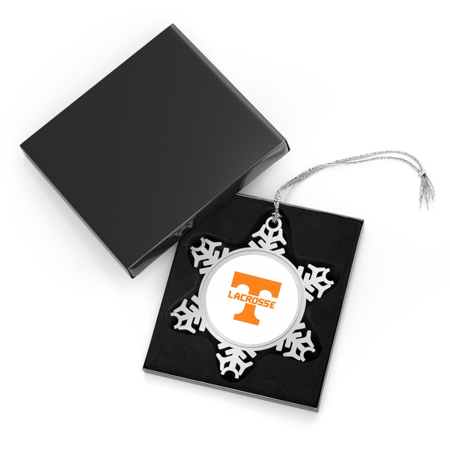 Tennessee Lacrosse Pewter Snowflake Ornament