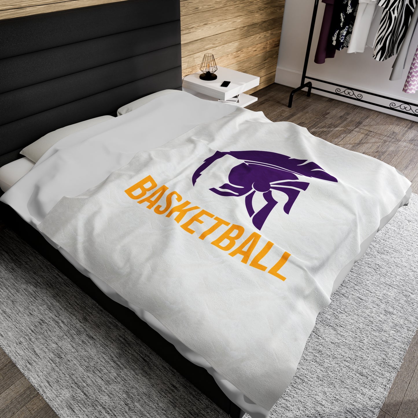 Whitehall Basketball Velveteen Plush Blanket (60" x 80")
