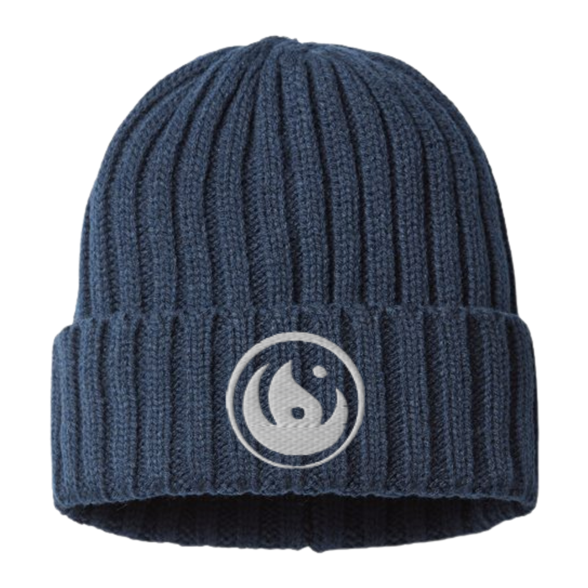 Cable Knit Beanie - White Logo