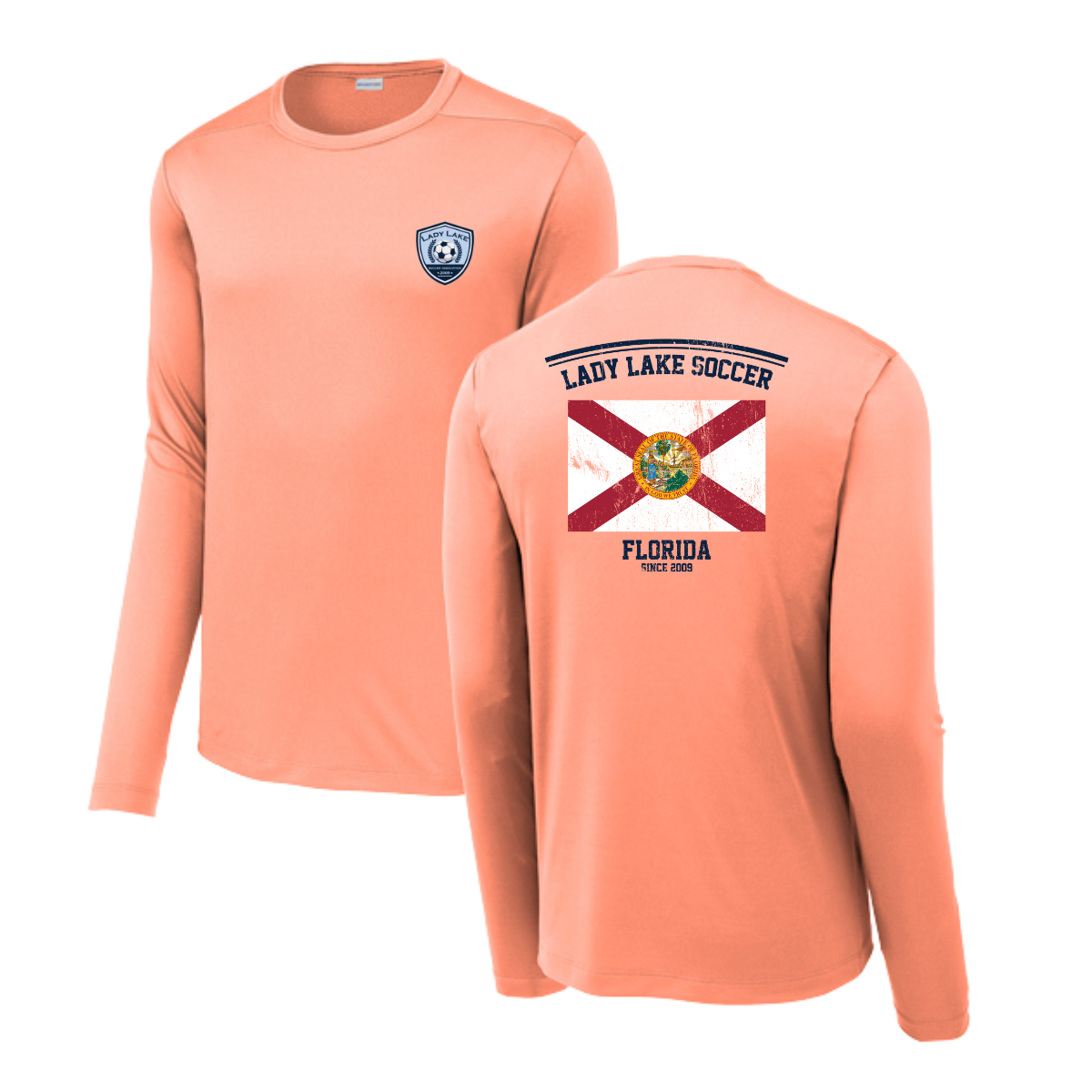 Adult Lady Lake Soccer Association Sport-Tek Posi UV Pro LS Tee