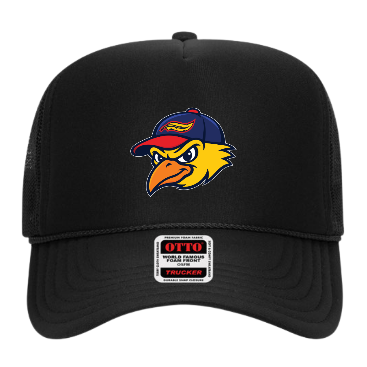Mudhens Baseball Otto 5 Panel Crown Mesh Back Trucker Hat