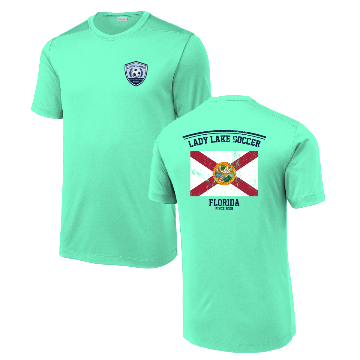 Adult Lady Lake Soccer Association Sport-Tek Posi-UV Pro Tee
