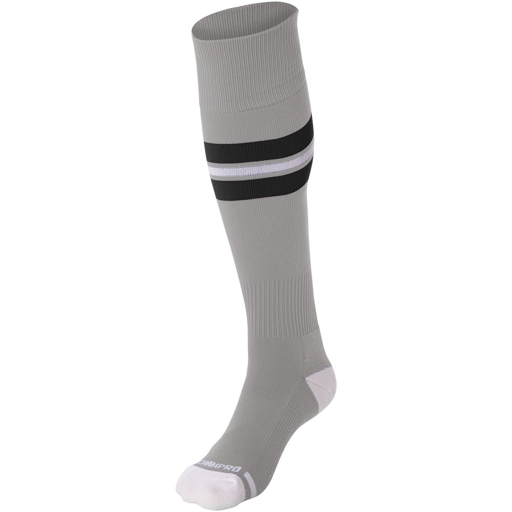 Champro Striped Sock - Grey/Black/White
