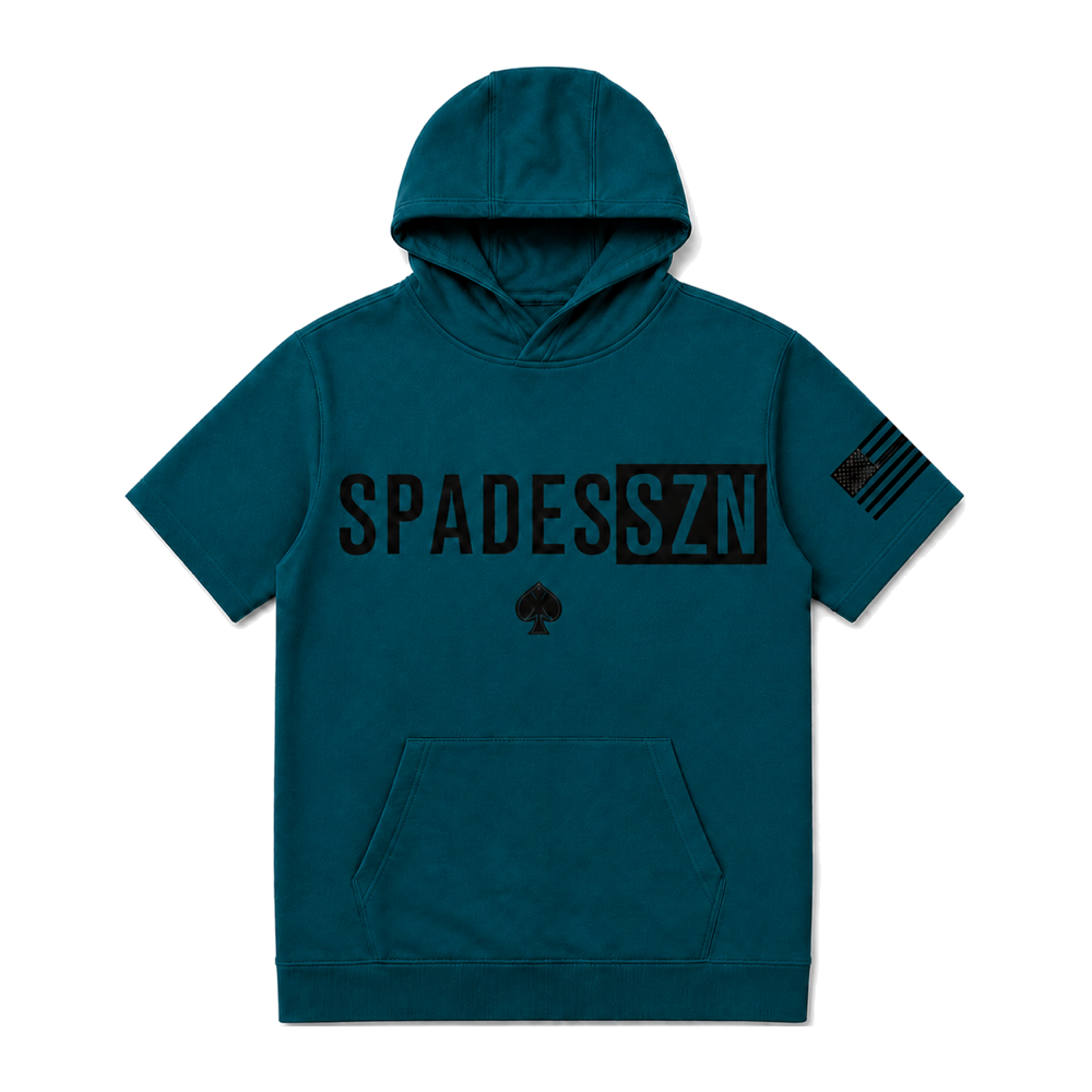 South Bay Spades teal short sleeve hoodie