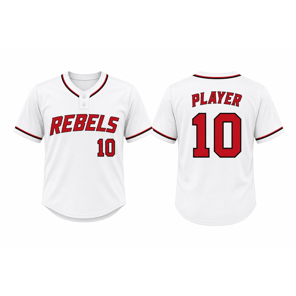 Secondslide 2-Button Softball Jersey - White