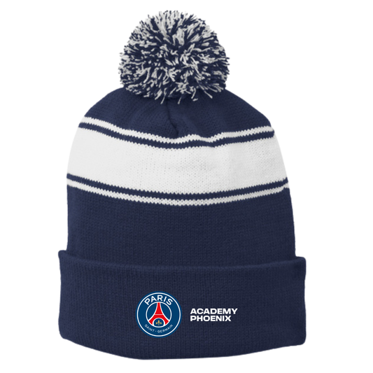 Paris Saint-Germain Academy Phoenix Stripe Pom Pom Beanie