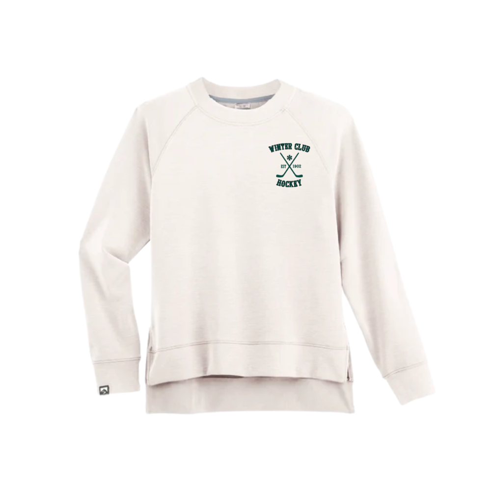Winter Club Women's Comfort Zone Crew – Sand approved product mockup