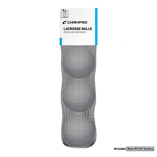NOCSAE LACROSSE BALLS - 3-PACK RETAIL PACKAGED - WHITE - LB3NW