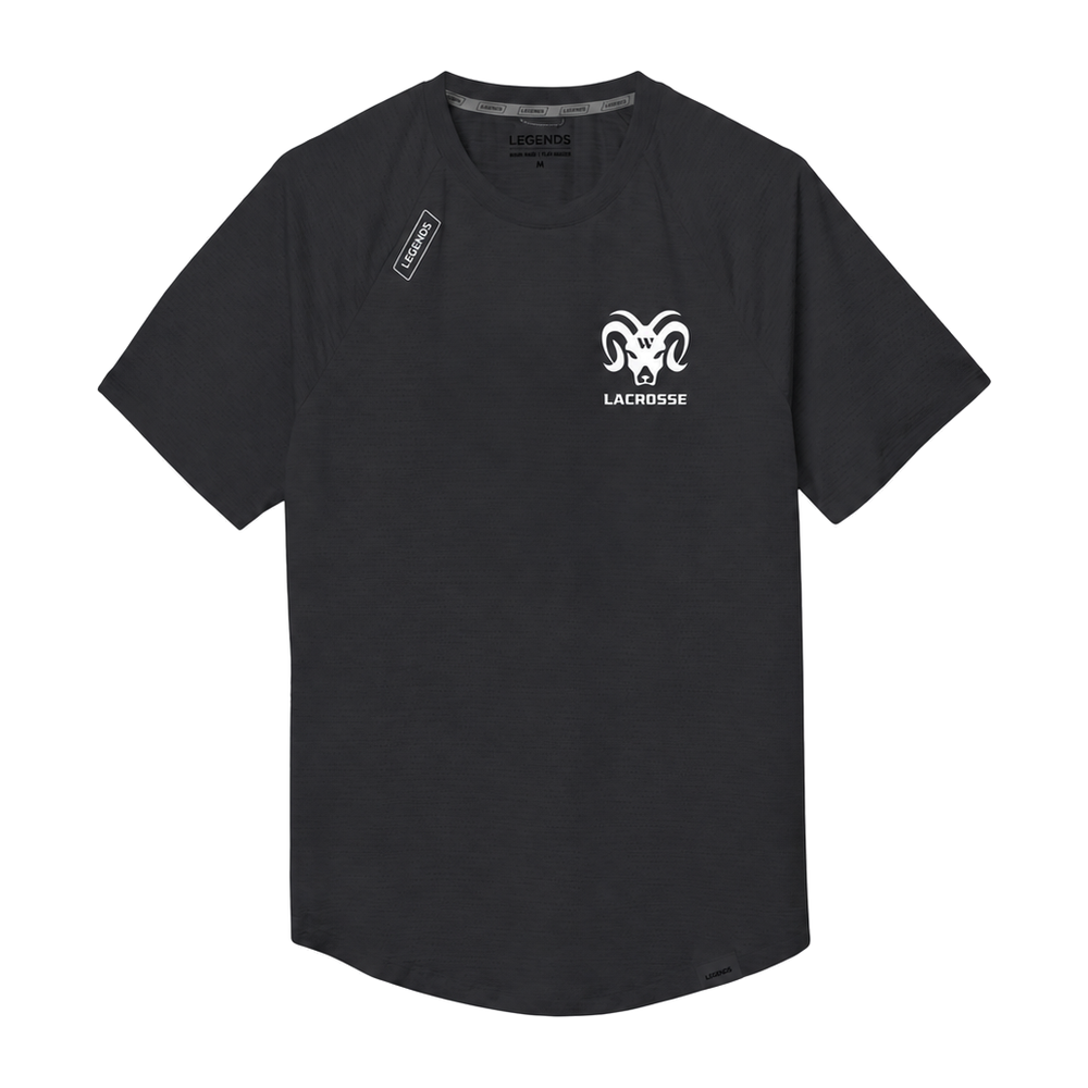 Adult Westward Lacrosse Legends Team Tech SS Tee — Black — 3-inch left chest decoration