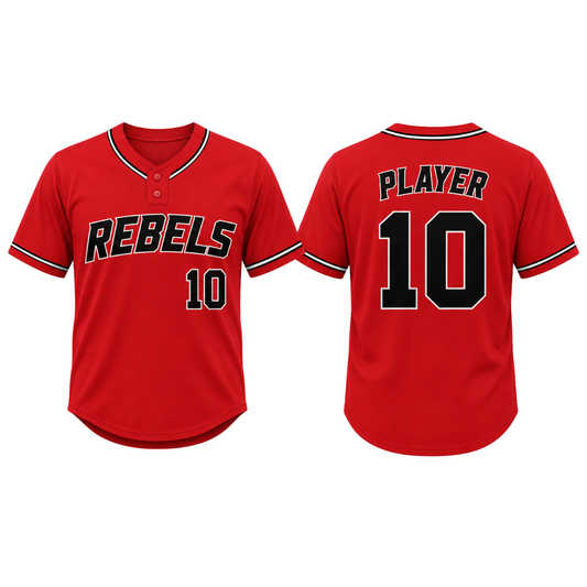 Secondslide 2-Button Softball Jersey - Red