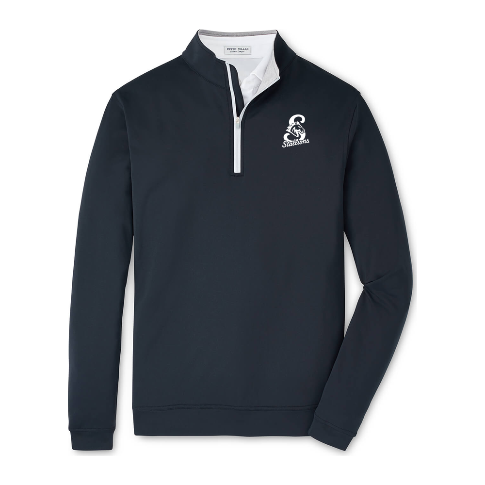 Adult Stallions Lacrosse Peter Millar Perth Quarter-Zip - Black - Horse S