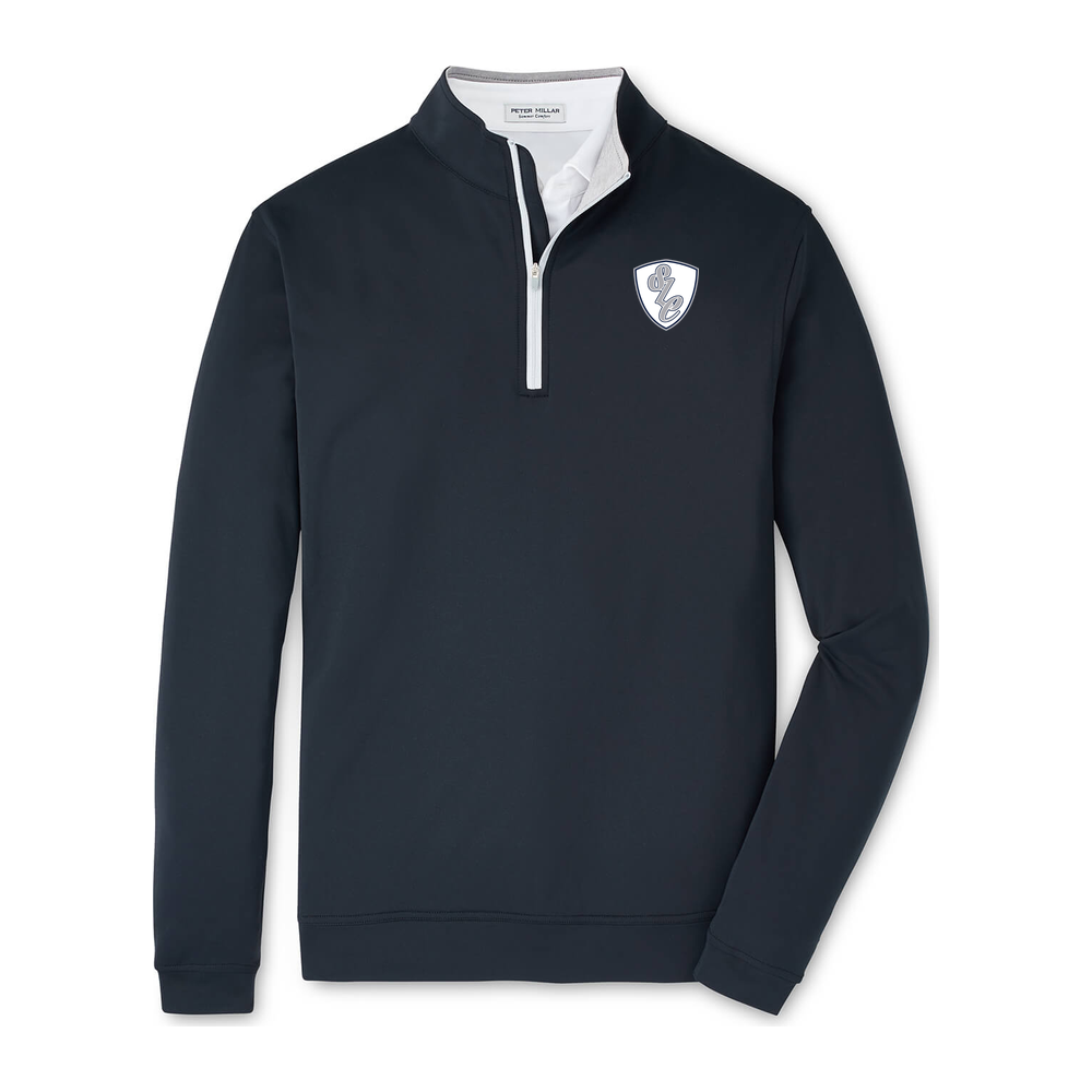 Adult Stallions Lacrosse Peter Millar Perth Quarter-Zip - Black - Shield