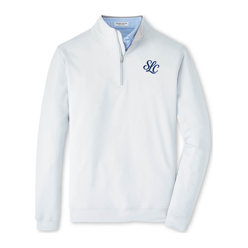Adult Stallions Lacrosse Peter Millar Perth Quarter-Zip - British Grey - SLC monogram