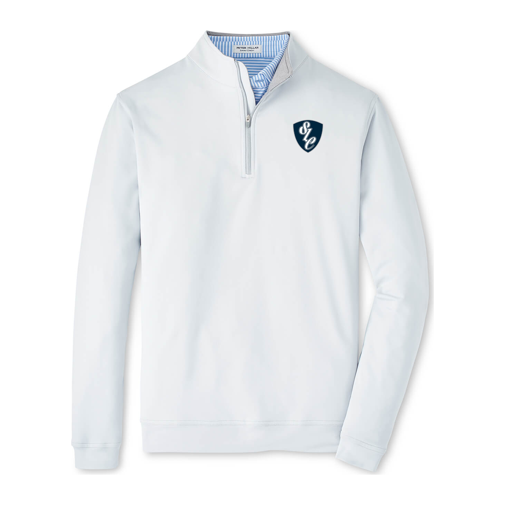 Adult Stallions Lacrosse Peter Millar Perth Quarter-Zip - British Grey - Shield