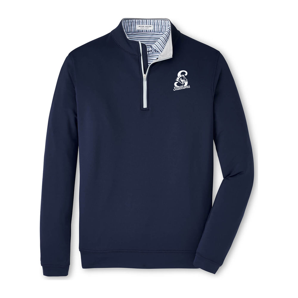 Adult Stallions Lacrosse Peter Millar Perth Quarter-Zip - Navy - Horse S