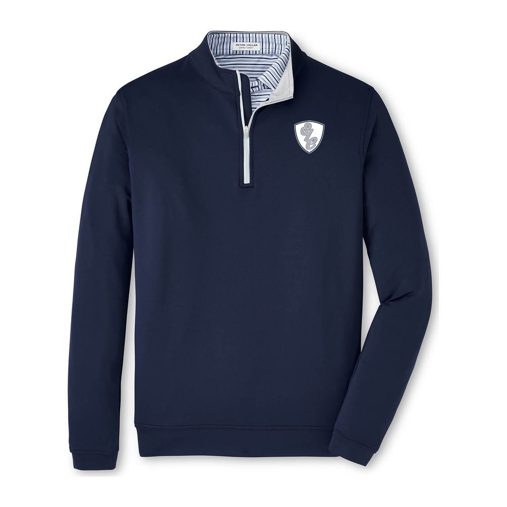 Adult Stallions Lacrosse Peter Millar Perth Quarter-Zip - Navy - Shield